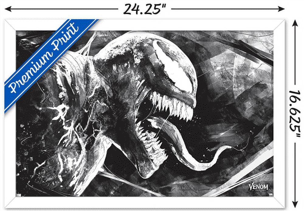 Marvel Venom: Let There be Carnage - Sketch Wall Poster, 14.725" x 22.375", Framed