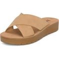 thumbnail image 4 of Jtelle Lucy Women's Crisscross Slip-On Fashion Platform Sandals, Open Toe Comfort, Beige, Size 9, 4 of 5
