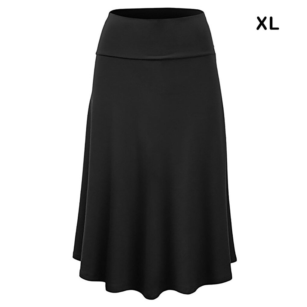justharion Beautiful Comfortable Skirt Skirts Flattering Flattering Midi Skirt Sexy Design Pleated Black Skirt Flattering black XL Walmart