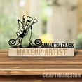 thumbnail image 2 of Craftnamesign Custom Wooden Makeup Artist Desk Name Plate, Makeup Cosmetology Metal Nameplate, 2 of 5