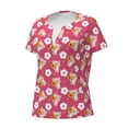 thumbnail image 3 of Wukai Piggy Sunflower Casual V-Neck Graphic Tees for Women: Lightweight and Breathable Summer Tops with Stylish Design-X-Large, 3 of 8