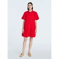 thumbnail image 2 of Free Assembly Women’s and Women's Plus Cotton Ruffle Mini Dress with Puff Sleeves, Sizes XS-4X, 2 of 5