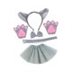 thumbnail image 1 of Accesorios para disfraz de lobo para niños, diadema con orejas de Halloween, patas, pajarita y cola con falda, 1 of 9