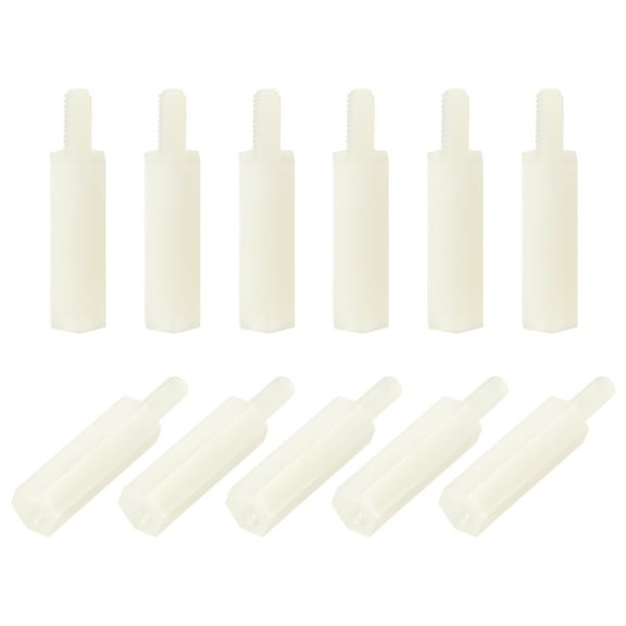 M2.5 x 15 mm 6 mm Male to Female Nylon Hex Spacer Standoff 150 Pieces