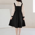 thumbnail image 5 of EnJoCho Teen Girls Long Sleeve Midi Dress Summer Ruffl𝖾s A-Lined Sundress Kids Button Pleated Casual Elegant Shirt Dress, 5 of 9