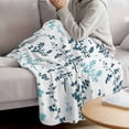 thumbnail image 3 of Teal Green Botanical Blanket Soft Cozy Warm Throw Blanket for Couch, Plush Fuzzy Flannel Fleece Blankets for Sofa, Watercolor Spring Floral Summer Leaf Bed Blankets Lightweight Gifts for Men, 40"x60", 3 of 9