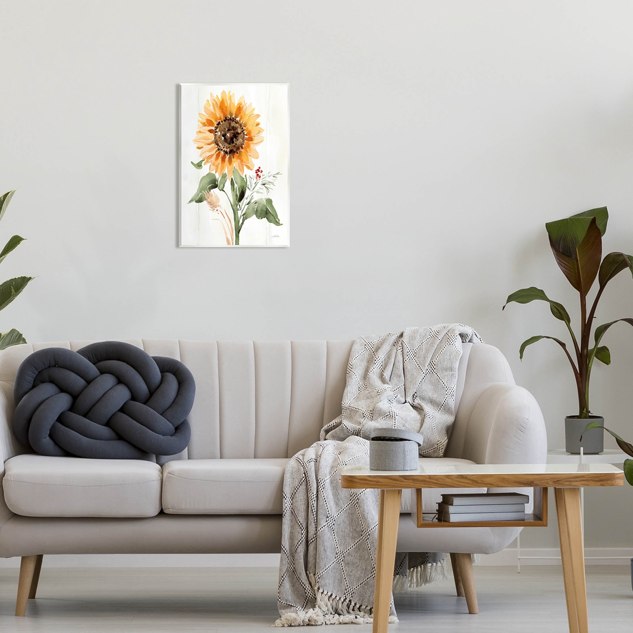 Stupell Industries Country Sunflower Botanicals Graphic Art Unframed Art Print Wall Art, Design by Katrina Pete