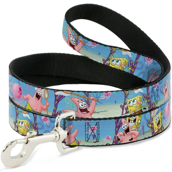 Nickelodeon Pet Leash, Dog Leash, Spongebob Patrick Starfish Jellyfishing Scenes, 4 Feet Long 1.0 Inch Wide