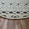 thumbnail image 5 of Ox Bay Talia 6' Round Ivory/Blue Diamond Striped Wool Indoor Area Rug, 5 of 9