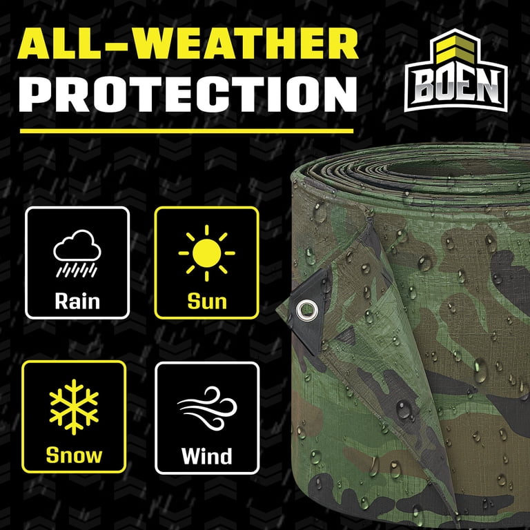 Boen Multi-Purpose Poly Tarp, 8 ft x 10 ft, Camo photo 6