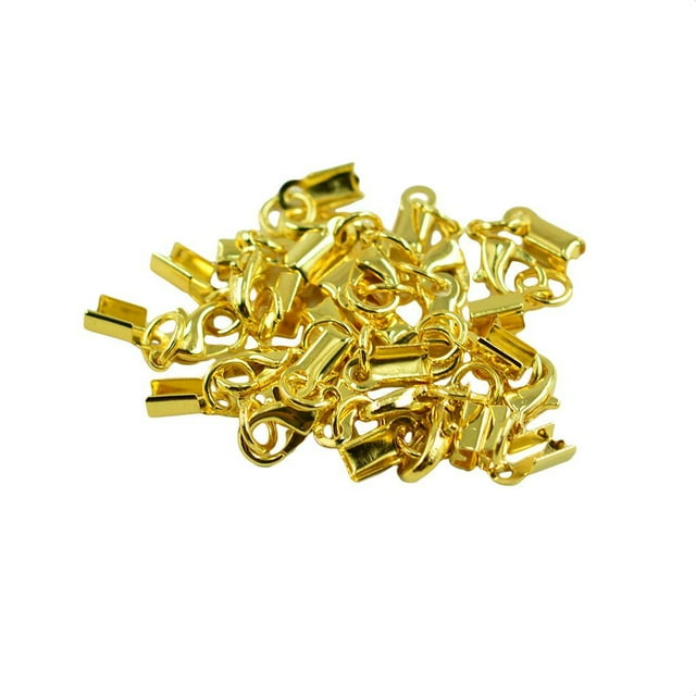 Abbracc 12x Fermoir à Homard, Embouts de Cordon Pliables, Embouts de Fermoir, Connecteur Doré