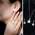 thumbnail image 3 of Rosec Jewels Natural Ethiopian Opal Teardrop Necklace and Earrings Set for Women - AAA Quality - Ready to Gift with Jewelry Box, 10K Yellow Gold, 3 of 9