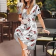 thumbnail image 3 of Lsque Koi Fish Print Women's Casual Dress T-Shirt Summer Short Sleeve Scoop Neck Swing Dresses, 3 of 6