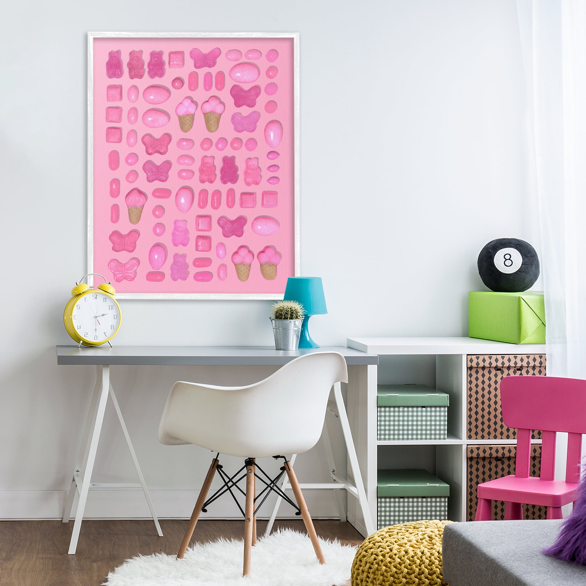 Stupell Industries Pink Toned Candies White Framed Giclee Art, design by LISH Creative