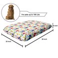 thumbnail image 2 of Colorful Pet Bed, Abstract Geometric Shapes with Rhombus and Triangles on Plain Background, Resistant Pad for Dogs and Cats Cushion with Removable Cover, 24" x 39", White and Multicolor, by Ambesonne, 2 of 4
