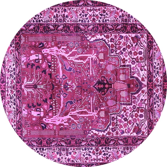 Ahgly Company Indoor Round Persian Purple Traditional Area Rugs, 4' Round