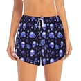 thumbnail image 3 of Uemuo Skull flower leaf purple Pattern Women's Athletic Shorts High Waisted Running Shorts with Liner Pockets Gym Elastic Workout Shorts-X-Large, 3 of 9