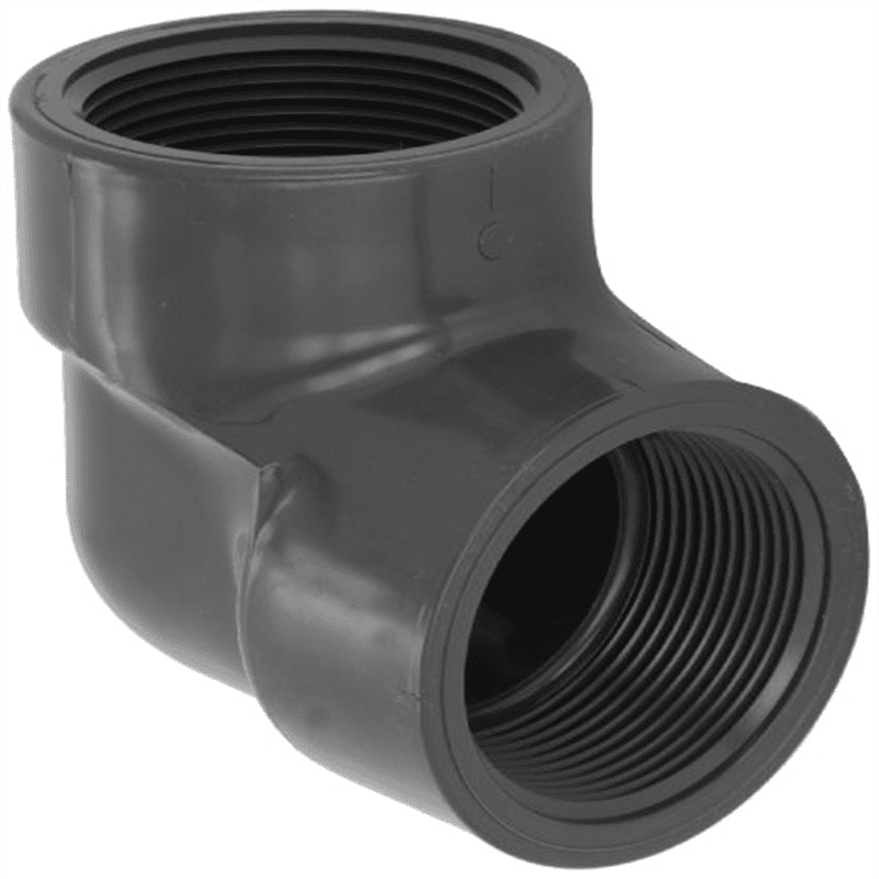Spears 808 Series PVC Pipe Fitting, 90 Degree Elbow, Schedule 80, 11/2