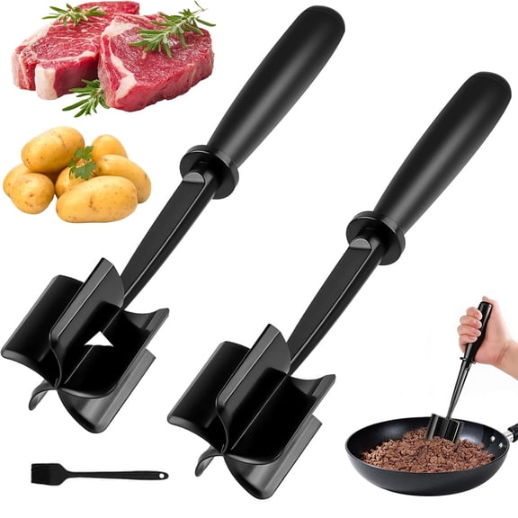 USIONE 2Pack Upgrade Meat Chopper with oil brush, Heat Resistant Mix and Chop Kitchen Tools for Beef, Meat , Potato