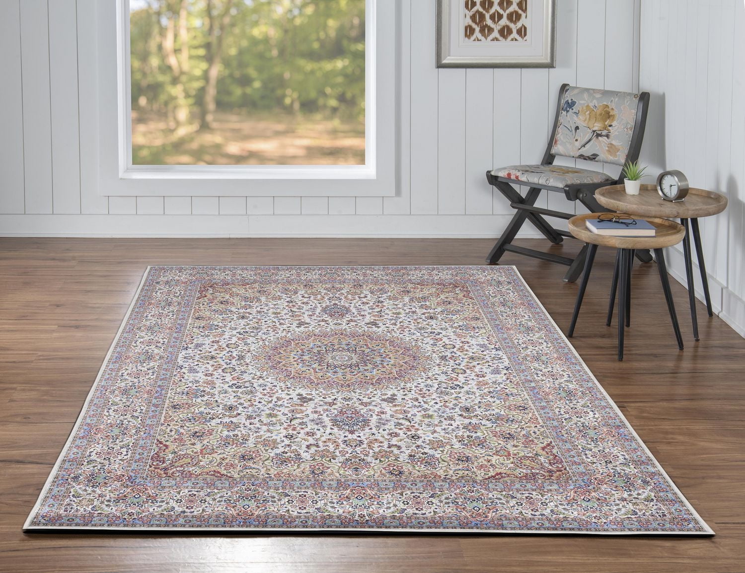 Tapis Emerald Barton crème & rouille de 6 pi 7 po x 9 pi 7 po