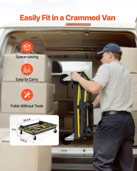Drywall Cart Dolly 1800 lbs Capacity Steel Panel Dolly with 4 Swivel Casters Expandable Deck Foldable Truck Cart Tie Down Strap for Plywood Plasterboard Glass