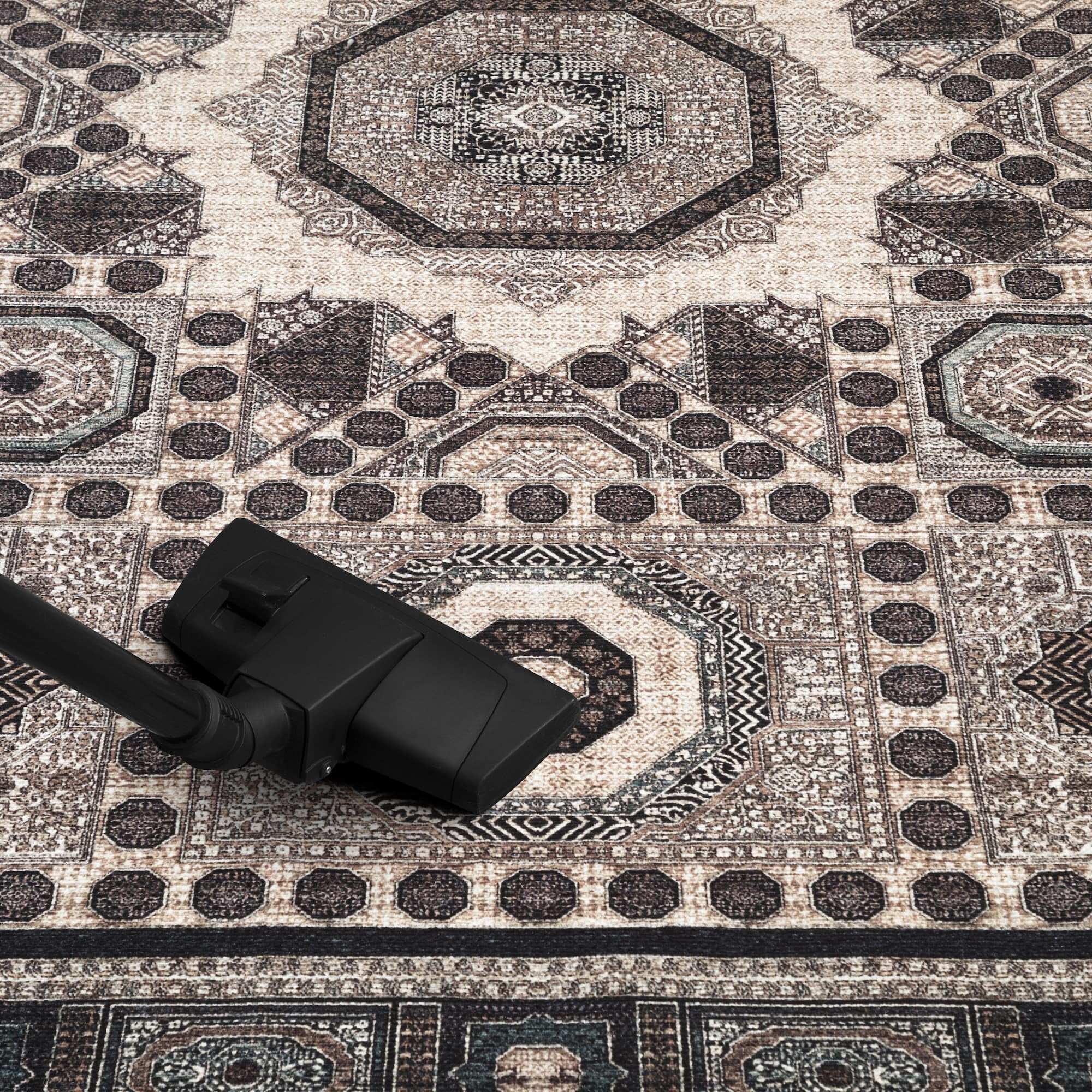 Keen Home Design Machine Washable Area Rugs with Non-slip Backing, Ideal for Hallway, Living Room, Bedroom, Kitchen and Laundry Room, Vintage Moroccan and Low Pile Rug - ( 2'6'' x 7')