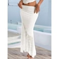 thumbnail image 4 of Women'S 2 Piece Outfits Ruffle Trim Crop Top and Low Rise Maxi Skirt Set White XS, 4 of 6
