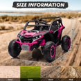 thumbnail image 5 of 24V 2-Seater Ride-On UTV for Kids, 4WD Electric Off-Road Truck with Remote Control, LED Lights, Music, Battery Powered Ride-On Car for Boys & Girls, Hot Pink, 5 of 6