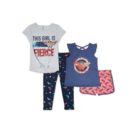 Wonder Woman Girls Fashion Mix & Match, 4-Piece Outfit Set, Sizes 4-8