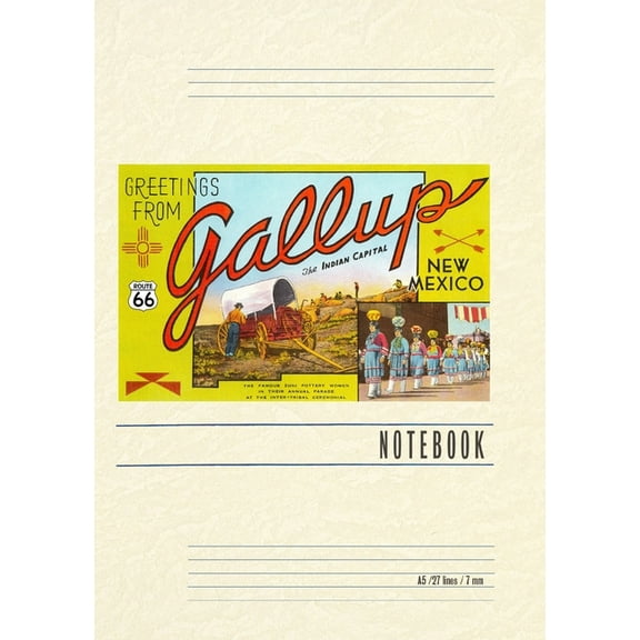 Vintage Lined Notebook Greetings from Gallup, New Mexico, (Paperback)