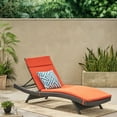 thumbnail image 2 of GDF Studio Olivia Outdoor Wicker Armless Adjustable Chaise Lounge with Cushion, Gray and Orange, 2 of 12