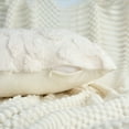 thumbnail image 3 of Unique Bargains Pack of 2 Leaf Jacquard Plush Pillow Covers for Bedroom 20" x 12" White, 3 of 7