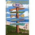 thumbnail image 1 of Martha's Vineyard, Massachusetts, Destination Sign (16x24 Giclee Gallery Art Print, Vivid Textured Wall Decor), 1 of 3