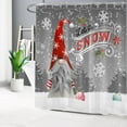 thumbnail image 2 of HVEST Let It Snow Shower Curtain,Gnome with Red Santa Hat and Christmas Balls in the Snow Bathroom Shower Curtain Winter Snow Polyester Fabric Decor Curtain with Hooks, 72X78 inch, 2 of 6
