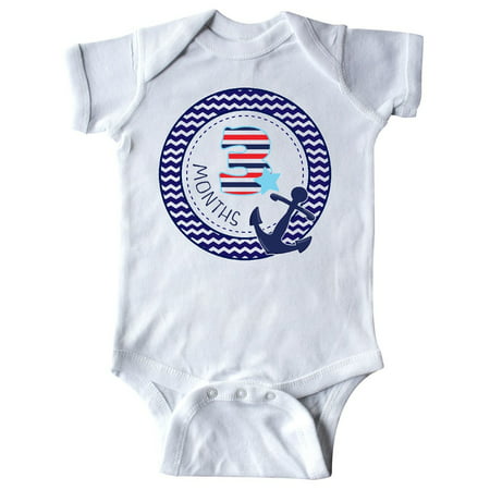 Three Months Old Nautical Anchor Infant Creeper