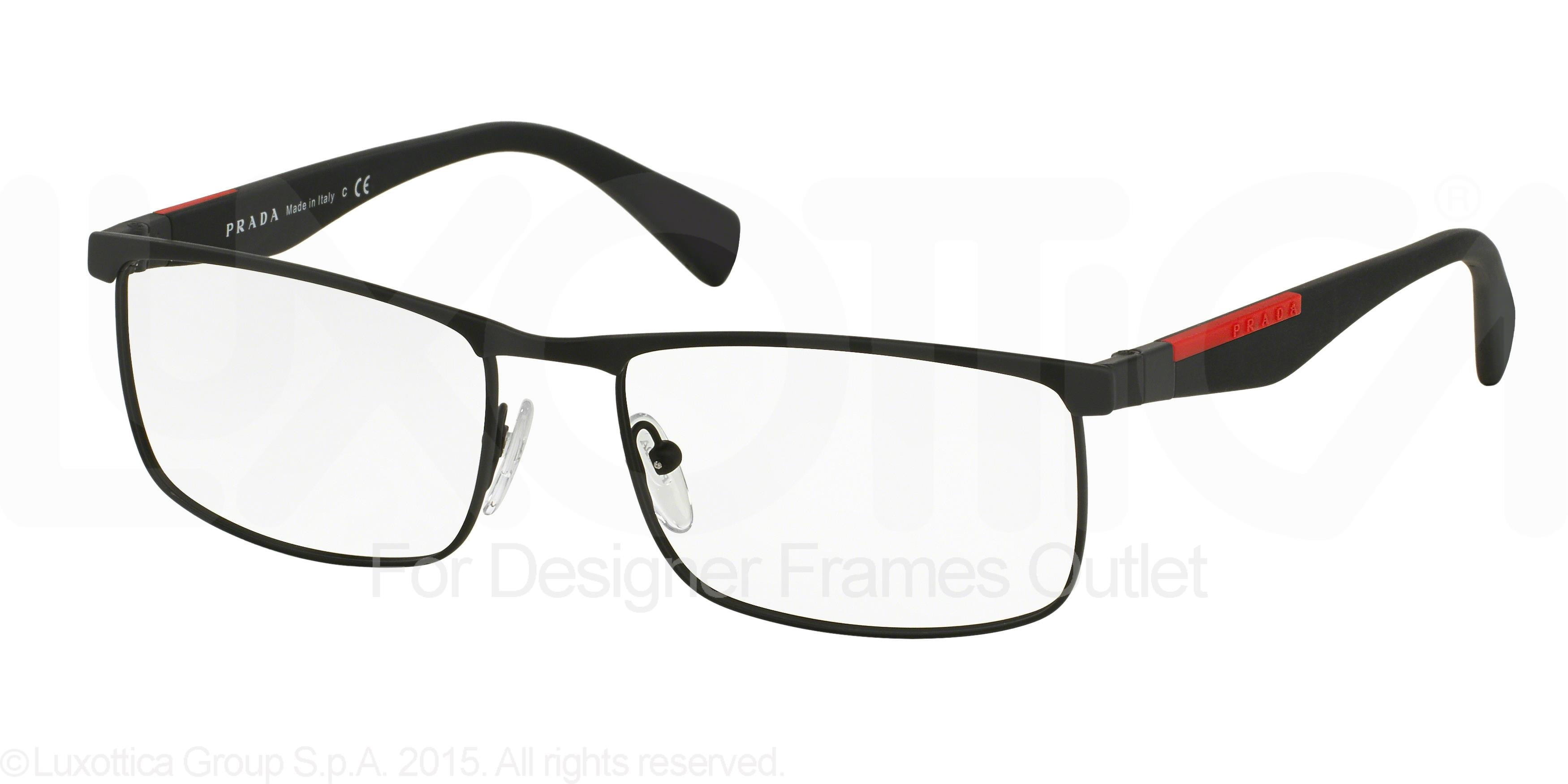 PRADA SPORT Eyeglasses PS 54FV DG01O1 Black Rubber 55MM