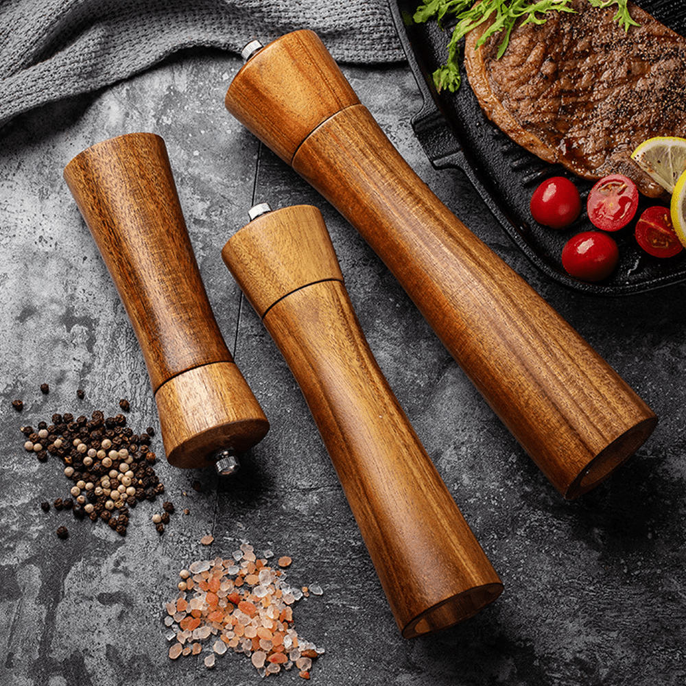 Best Deal for DHDM Acacia Wood Pepper Grinder With Holder Salt And