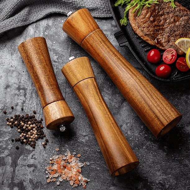 Large wooden salt and on sale pepper grinders