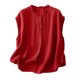 thumbnail image 3 of Mujeres Manga Corta Tops Imitación Lino Cuello Redondo Botón Bolsillo Casual Blusa, 3 of 5