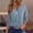 Blue, variant on Womens 3/4 Sleeve V‑Neck Leopard Print Henley Shirt, Notch Button Casual Loose Fit Blouse Top, Leopard Print Tops for Commuting Street Daily Outfits Red 2xL