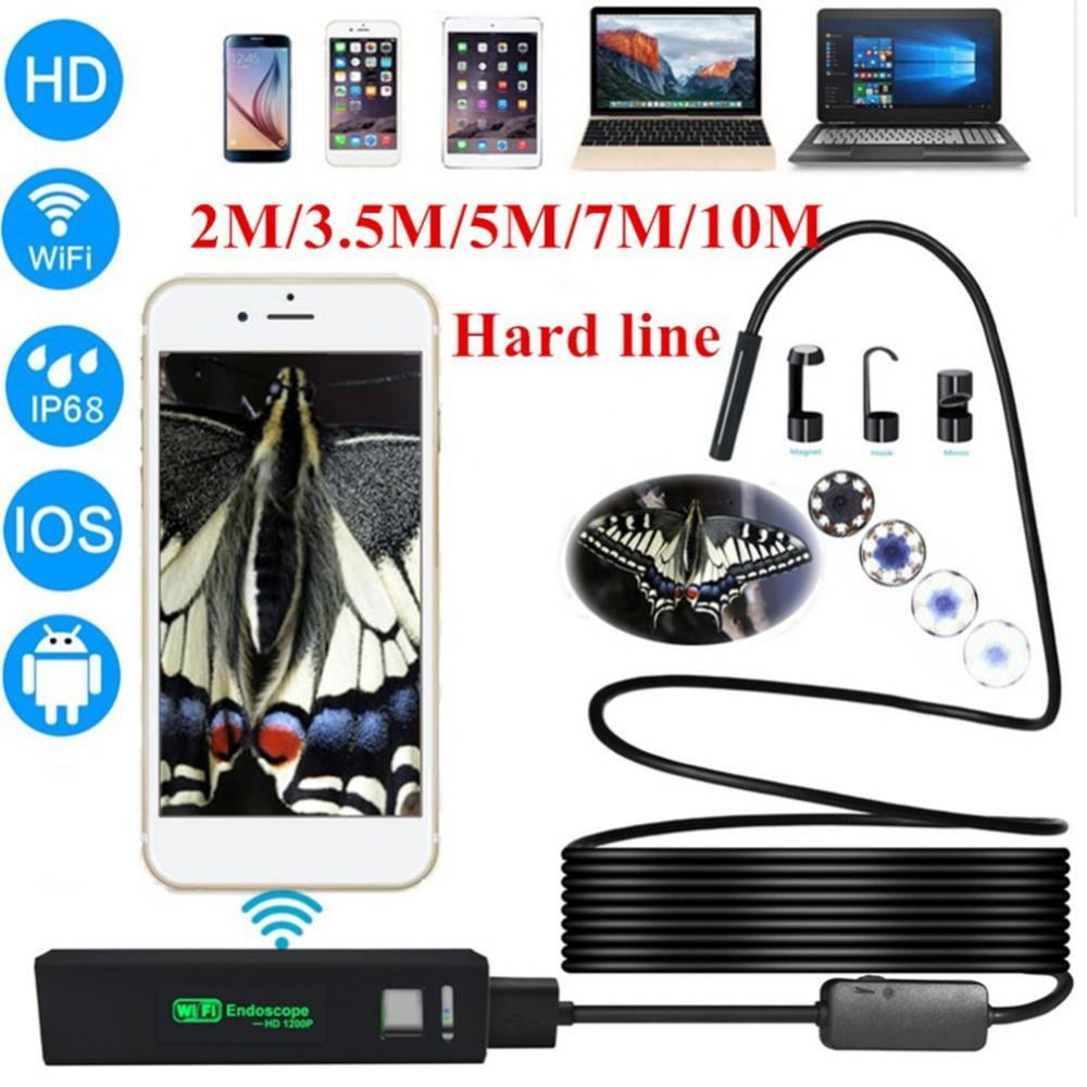 5M 8LED Wireless Endoscope WiFi Borescope Inspection Camera for iPhone Android 