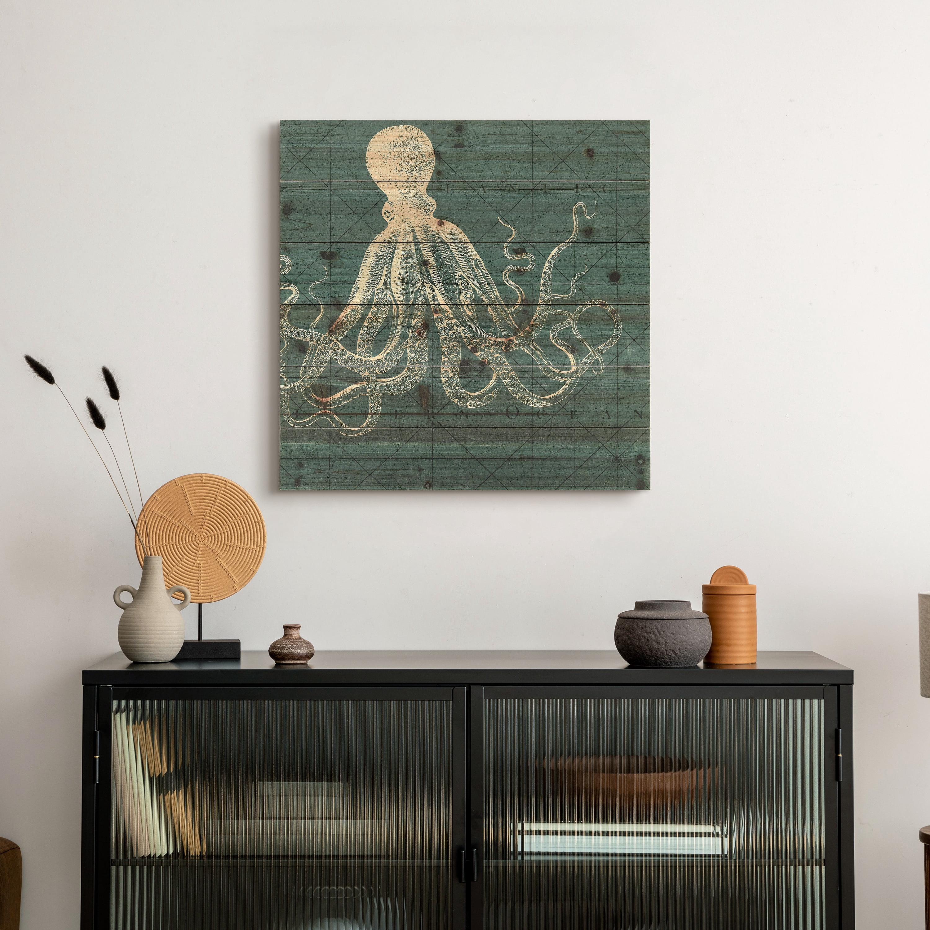 Empire Art Direct Coastal Menagerie B Print on Solid Wood Wall Art, 24" x 24", Ready to Hang