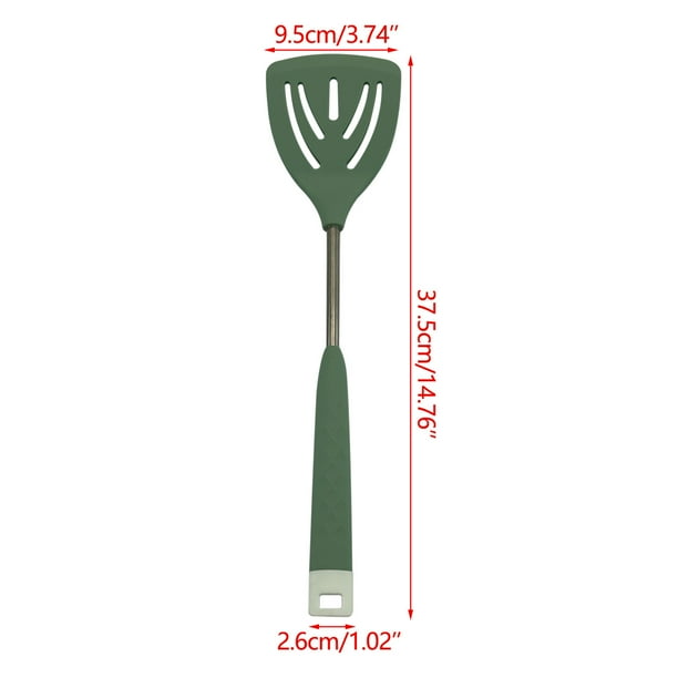Espátula de cocina ranurada para asar y voltear alimentos. Espátula metálica biselada antiadherente. Utensilio de cocina apto para alimentos, ideal para huevos, panqueques, filetes y hamburguesas.
