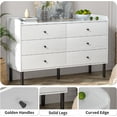 thumbnail image 5 of White Kids Dresser for Bedroom, 6 Drawers Dresser with Golden Handles, Modern Baby Chest for Nursery, Hallway, Entryway, 5 of 7