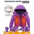 thumbnail image 5 of Skieer Women's Waterproof Ski Jacket Windproof Rain Jacket Winter Warm Hooded Coat Purple Medium, 5 of 6