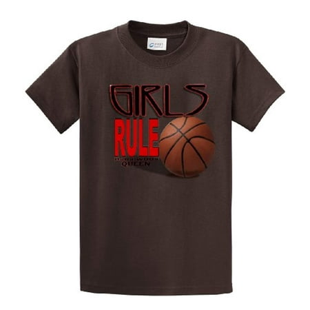 Basketball T-Shirt Girls Rule Hardwood Queen Adult