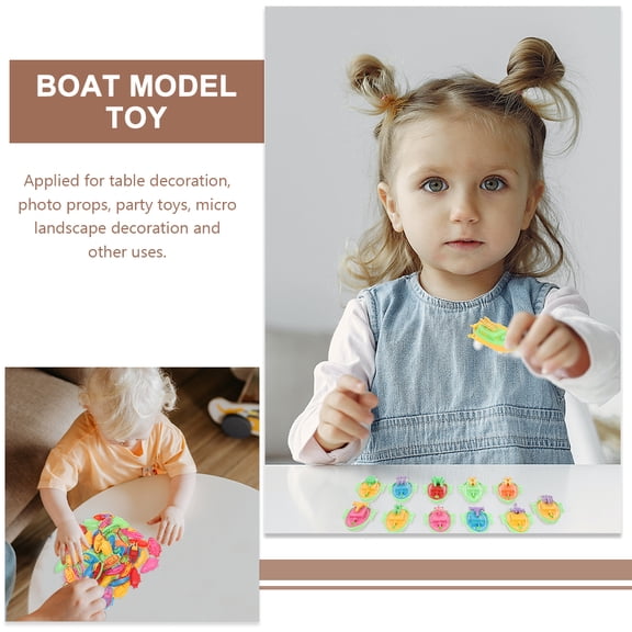 LOLIPPYY 30Pcs Plastic Boat Crafts Miniature Design For Outdoor Use And Photo Props