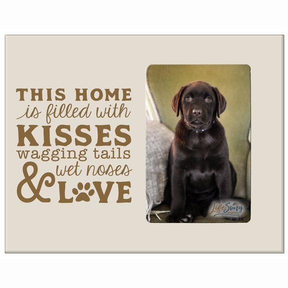 Wooden Inspirational 8x10 Picture Frame for Pet Dogs holds 4x6 photo This Home Is Filled