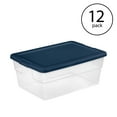 thumbnail image 2 of Sterilite Stackable 16 Qt Storage Tote, Clear, Blue Lid, (12 Pack), 2 of 5