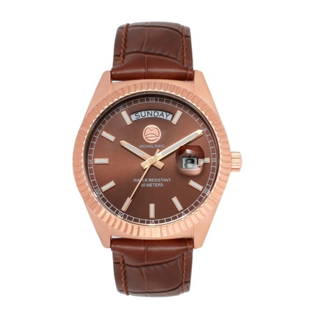 Ornate European Watches - Aulos European Mid Size Watch, Day Date Fluted Bezel Luxury Watch